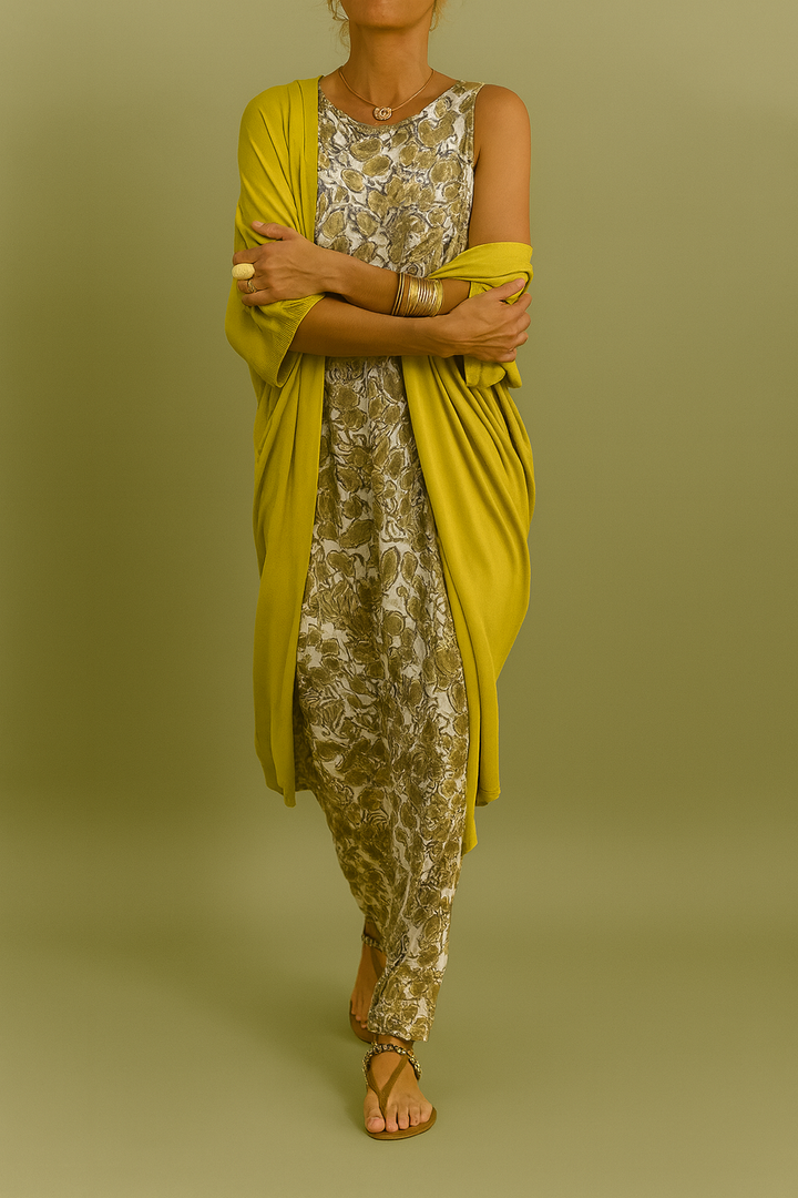 Vestido largo elegante + cárdigan a juego DE REGALO