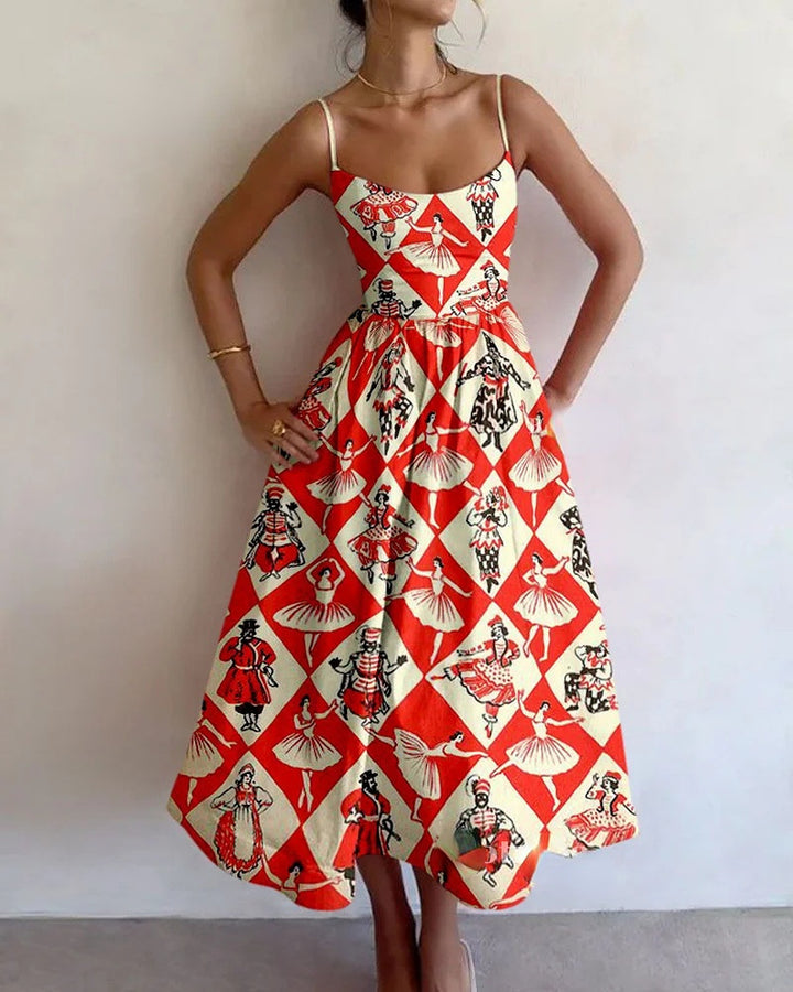 Vestido Tirantes estampado de rombos